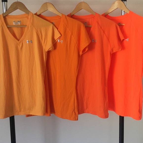 Sm Orange Under Armour Heat Gear Semi Fit Tee - Picture 4 of 4